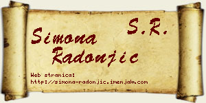 Simona Radonjić vizit kartica